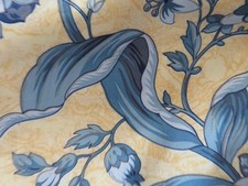 Pair Vintage English Floral on French Country Yellow Valances Schumacher Style picture