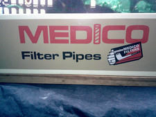 ✔️ VINTAGE MEDICO COUNTER TOP DISPLAY SIGN, HEAVY PLASTIC 1/8
