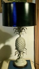 Large Vintage Wildwood Tole Metal Pineapple Table Lamp picture