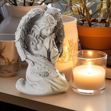 Praying Angel Figurine Resin Sculpture Home Garden Statue Religious Communion picture