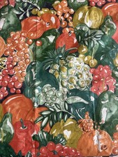 Vintage Screen Printed GP&J Baker Fabric Les Fruits, Maximalist 136cmx128cm picture