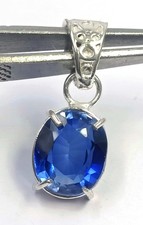 20.15 Ct Natural Blue Sapphire Pendant Oval 925 Silver Free Chain IGL 6FHS picture