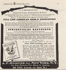 1929 Print Ad Stoeger Imported Arms & Ammunition Rifles,Pistols New York,NY picture