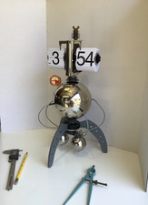 Steampunk diesel punk desk clock unique sci fi strange flip down clock handmade picture