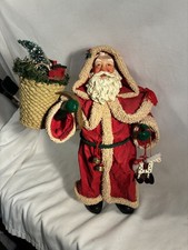 Clothtique Possible Dreams 1993 Santa with Basket of Toys and Wooden Horse 10