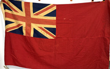 Vintage British Red Ensign Flag 3x5 Cotton Bunting Union Jack Nautical Decor picture