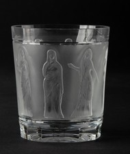 Vintage Lalique Femmes Antique Crystal Tumbler Glass Signed picture