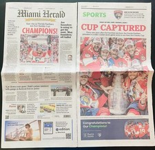 🏆HISTORIC STANLEY CUP FLORIDA PANTHERS NHL 2024 CHAMPS MIAMI HERALD NEWSPAPER picture