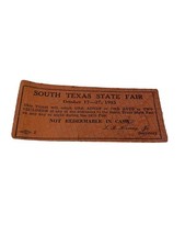 1935 South Texas State Fair Ticket.  Very Rare Ticket. Beaumont, Texas picture