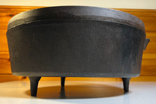 Massive Antique Lodge #14 Cast Iron Camp Dutch Oven Matching Coal Lid w Legs picture
