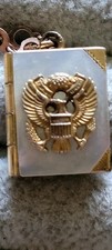 Rare WW2 Gold Plated Mother Of Pearl Sweetheart Locket Military Army Insignia  picture