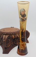 Antique Jugendstil Fritz Heckert Enameled Art Glass Stangenglas of PETER VISCHER picture
