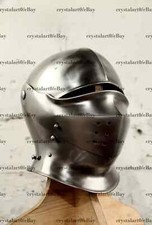 16G Steel Medieval Armet Helmet Bascinet Closed Armet Helmet Larp Viking Replica picture