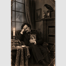 Ghost Edgar Allan Poe Print Photo The Raven Photograph Victorian 4 by 6 Odd 16 picture