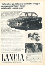 1969 Lancia Fulvia Coupe - Engine - Classic Vintage Advertisement Ad D170 picture