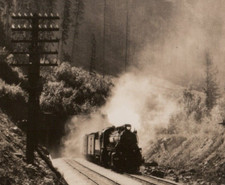 Mt MacDonald East Portal Connaught Tunnel Byron Harmon RR Train RPPC Postcard picture