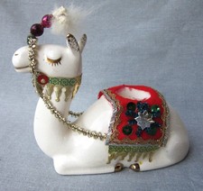 Vintage HOLT HOWARD Ceramic CHRISTMAS CAMEL Candle Holder 1960 Japan 6416 picture