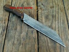 Handmade Carbon Steel Hunting Seax Knife with Wood Handle and Leather Sheath  picture