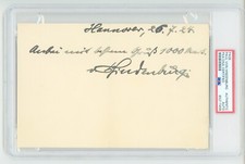 Paul Von Hindenburg (Germany) ~ Signed Autographed Letter ~ PSA DNA Encased picture