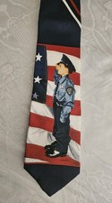 1998 NEW NAPO Chelsea Ltd TOP COP AWARDS Police NYPD Tie Artist Signature Print picture
