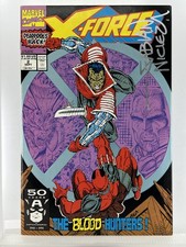 X-force 2 ~Est. High 9s ~W pg ~Signed: Nicieza ~Lies Flat~Key 2nd app. Deadpool picture