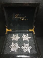 ISABELLA ADAMS Set Of 4  Snowflake Nanking Ring Hand Set W/Swarovski Crystal. 11 picture