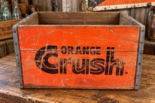 Vintage Orange Crush Wood Soda Crate Pop Advertising Box Orange 1958 picture