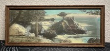 Antique Lone Cypress Monterey California Hand-Tinted Framed 14 5/8