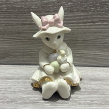 Lenox Easter Darling Sitting Girl Bunny Rabbit Holding Eggs and Chick picture