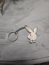 Playboy Bunny Thick Vintage NOSTALGIA Keychain/ Silver Chrome 4