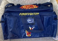 Premier Firefighter Turnout Gear Bag w/ Embroidery Firefighter FD ECT. Navy Blue picture