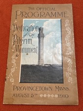 1910 Official Dedication Program Pilgrim Monument Provincetown MA, map back vtg picture