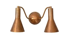 Dubble head Vanity Wall Articulated Mid Century Modern Solid Antique Brass picture