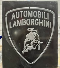 Lamborghini Vintage Garage Metal Sign 20x24” Handmade Cast Aluminum Relief • picture