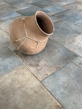 Huge 20” Vintage 1996 Mexican Tarahumara Indian Clay Floor Olla Pot Water Jug picture