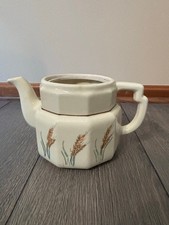 Vintage Porcelier Vitreous China Wheat Pattern Teapot No Lid Rustic Planter picture