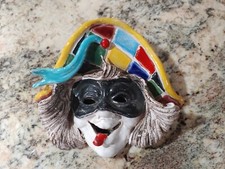 Vintage Perseo Italy Pottery Jester Head marked Harlequin Clown NICE picture