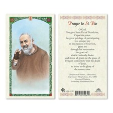 Prayer to Saint Padre Pio of Pietrelcina Laminated Prayer Card picture