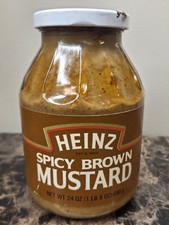 Vintage Heinz Spicy Brown Mustard New Sealed 24 Oz Original 1980s Rare USA picture