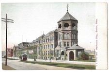 Boston Massachusetts c1905 Mechanics Building, demolished in 1959, trolley car picture