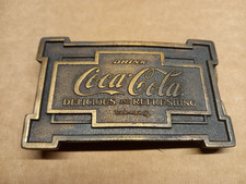 Vintage Coca Cola Brass Belt Buckle 1975 Bergamot Brass Works Metal 1975 picture