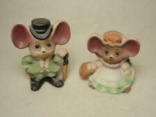Lot 2 Miniature Bisque Mice Mouse Figurine picture