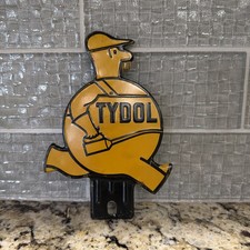 Vintage c. 1930's Tydol Man licence Plate Topper Veedol Gas Oil Advertising Item picture