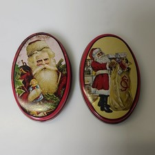Vintage 1983 Santa Claus Tins Made In  Hong Kong, 2 ¾