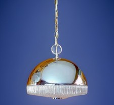 Vintage 1950's-60's MCM Retro Atomic Space Age UFO Dome Chandelier Light Fixture picture