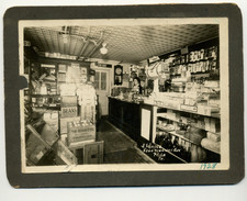 Two Original 1928 Photos Interior Grocery Stores and Product Display. picture