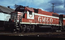 GM&O 722 Railroad Train Locomotive JACKSON MS 1970 DUPE Photo Slide picture
