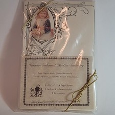 Vintage Victorian Embossed Die Cut Stationery Set Folded Sheets With Envelopes picture