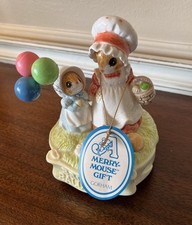 VTG 1984 Gorham Gift World Musical Ceramic Figurine~Merry Mouse Bright Balloons picture