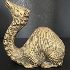 Vintage MCM Brass Camel Figurine Whimsical Nativity picture